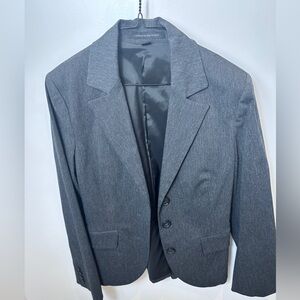 Express Design Studio Grey Heathered Two-Button Tailored Blazer Size 6
